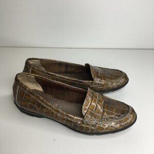 Aquatalia | Embossed Patent Croc Leather Loafers Size 7.5